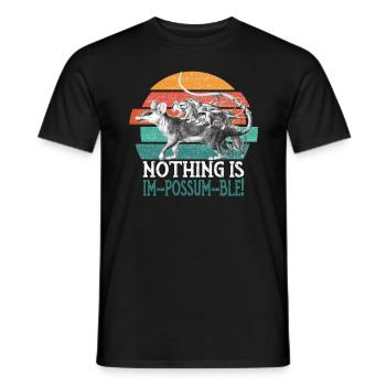 Opossum Oppossum Beuteltier nachtaktives Tier - Männer T-Shirt - Schwarz - Vorne - AI Model Male 178 light (178cm)