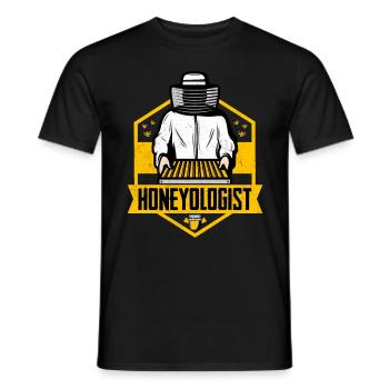 Honeyologist Beekeeper Honey Bee - Men's T-Shirt - black - Front - AI Model Male 178 light (178cm)