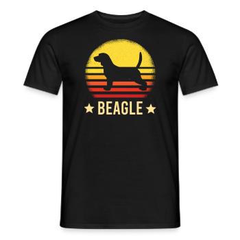 beagle - T-shirt homme - noir - Devant - AI Model Male 178 light (178cm)