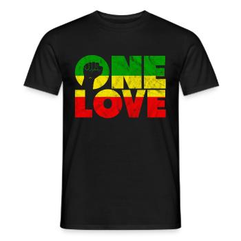 a love reggae - Men's T-Shirt - black - Front - AI Model Male 178 light (178cm)