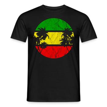 Reggae beach - Men's T-Shirt - black - Front - AI Model Male 178 light (178cm)
