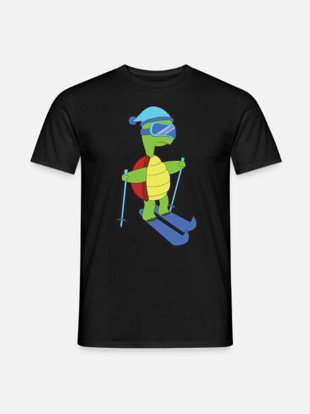Ski Animal Turtle - Men's T-Shirt - black