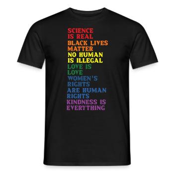 La science est de vrais droits LGBTQ Rainbow Pride Empower - T-shirt homme - noir - Devant - AI Model Male 178 light (178cm)