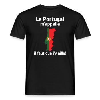 Portugal nennt mich ich muss gehen! - Männer T-Shirt - Schwarz - Vorne - AI Model Male 178 light (178cm)