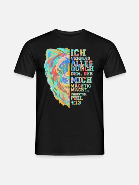 Jesus Löwe von Juda - Männer T-Shirt - Schwarz