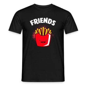 Burger und Pommes Best Friends Beste Freunde - Men's T-Shirt - black - Front - AI Model Male 178 light (178cm)