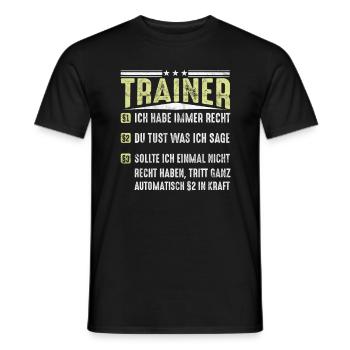 Trainer Sport Sportarten Geschenkidee - Männer T-Shirt - Schwarz - Vorne - AI Model Male 178 light (178cm)