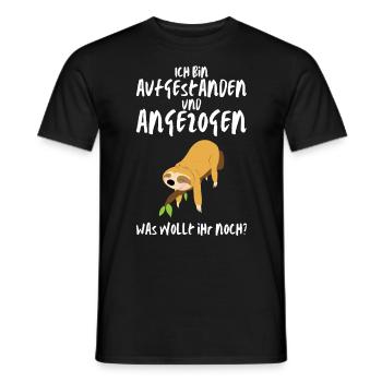Ich bin aufgestanden und angezogen süßes Faultier - Männer T-Shirt - Schwarz - Vorne - AI Model Male 178 light (178cm)