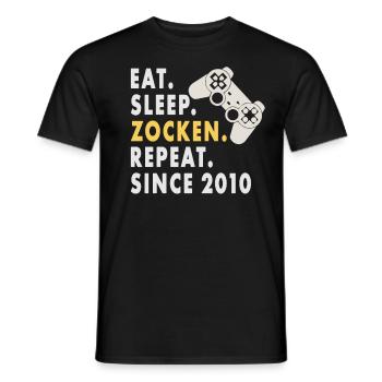 Eat Sleep gambling Since 2010 design for gamers - Männer T-Shirt - Schwarz - Vorne - AI Model Male 178 light (178cm)