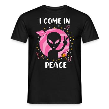 I Come In Peace - Esthétique Tie Dye UFO Alien I Be - T-shirt homme - noir - Devant - AI Model Male 178 light (178cm)
