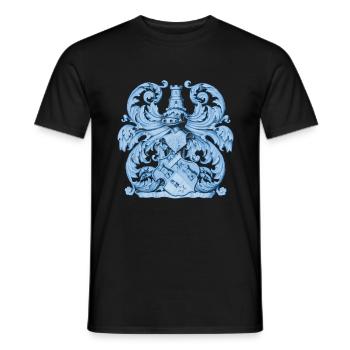 Medieval heraldry coat of arms with knight armor - Men's T-Shirt - black - Front - AI Model Male 178 light (178cm)