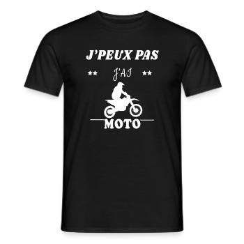 Je peux pas j ai moto - T-shirt homme - noir - Devant - AI Model Male 178 light (178cm)