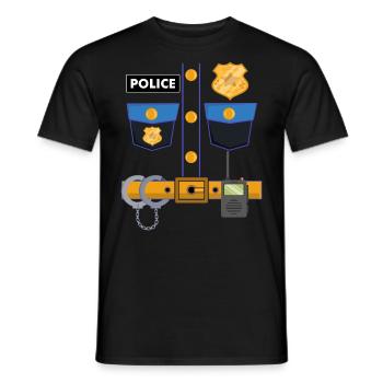 Police Costume Policeman Policewoman Cop Law Enfor - Men's T-Shirt - black - Front - AI Model Male 178 light (178cm)