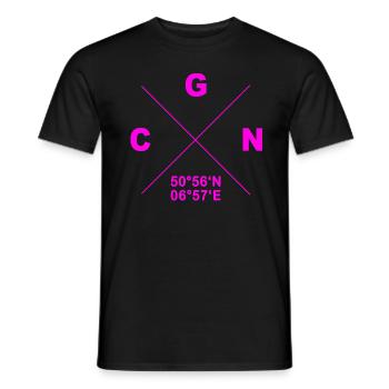 CGN Heimat Stadt Koordinaten Geschenk Domstadt - Männer T-Shirt - Schwarz - Vorne - AI Model Male 178 light (178cm)