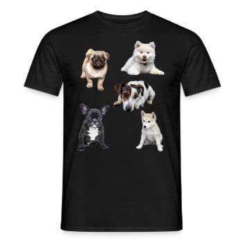 cute puppies - Men's T-Shirt - black - Front - AI Model Male 178 light (178cm)