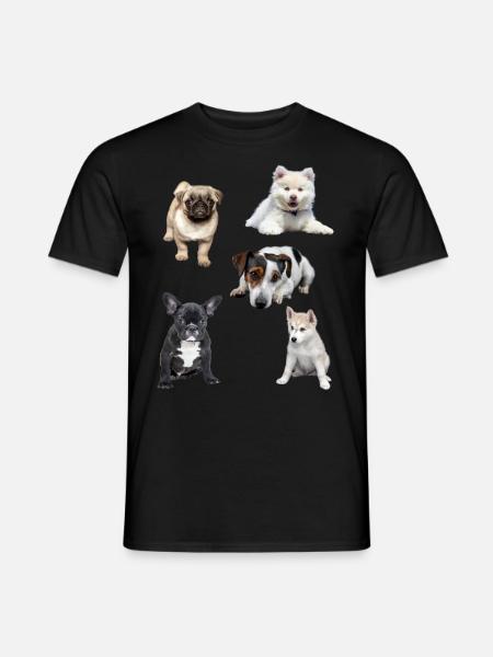 chiots mignons - T-shirt homme - noir