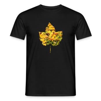 Foliage leaf filled with leaves Autumn simple, beautiful - Men's T-Shirt - black - Front - AI Model Male 178 light (178cm)