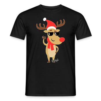 Rudolf the reindeer - Rudolph the reindeer - Men's T-Shirt - black - Front - AI Model Male 178 light (178cm)