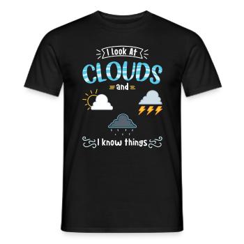 Météorologiste I Look At Clouds And I Know Things - T-shirt homme - noir - Devant - AI Model Male 178 light (178cm)