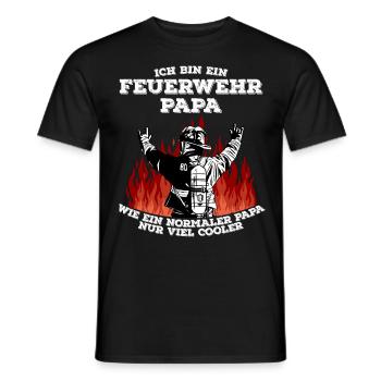 Feuerwehr Papa - Cooler Vater Feuerwehrmann - Männer T-Shirt - Schwarz - Vorne - AI Model Male 178 light (178cm)