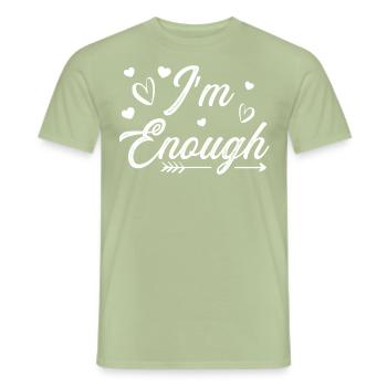 J'en ai assez | Soins auto-administrés - T-shirt homme - vert sauge - Devant - AI Model Male 178 light (178cm)