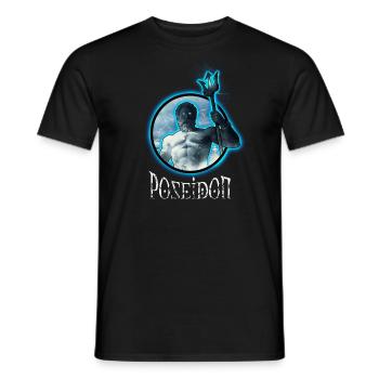 Poseidon, god of the sea - Men's T-Shirt - black - Front - AI Model Male 178 light (178cm)
