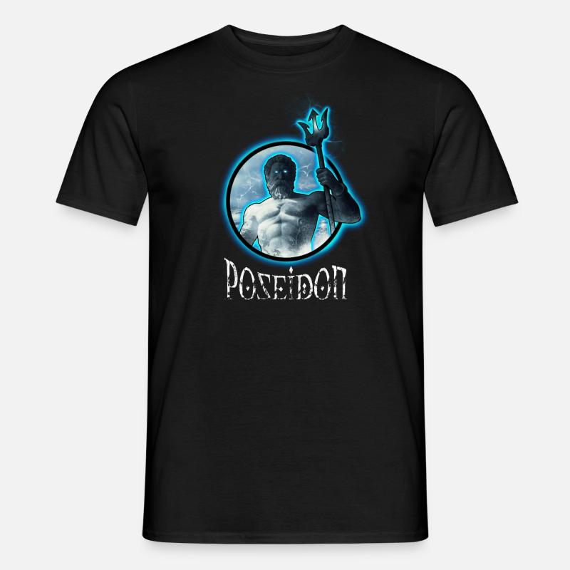 Poseidon, meren jumala - Miesten T-paita - musta