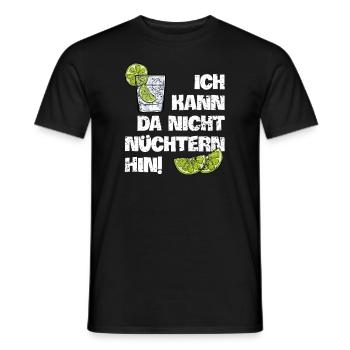 Ich kann da nicht nüchtern hin cooler Trink Spruch - Männer T-Shirt - Schwarz - Vorne - AI Model Male 178 light (178cm)