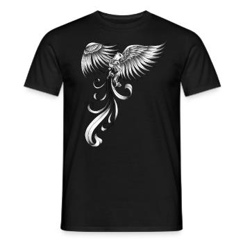 Phoenix Mystic Bird Legendary Fire Vintage Retro - Men's T-Shirt - black - Front - AI Model Male 178 light (178cm)