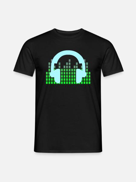DJ Music Disco Headphones - Men's T-Shirt - black