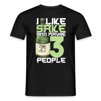 Japanese sake rice wine maybe like 3 people - Men's T-Shirt - black - Front - AI Model Male 178 light (178cm)