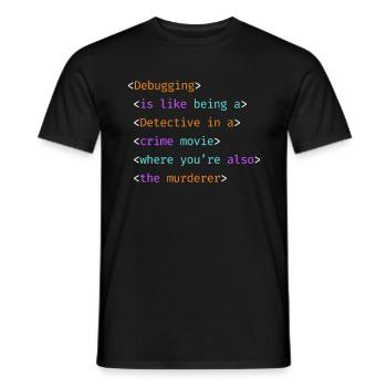 99 petits bugs dans le codage du programmeur de code - T-shirt homme - noir - Devant - AI Model Male 178 light (178cm)