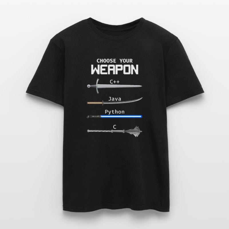 Choisissez votre programmeur Java Python Weapon C T-shirt homme
