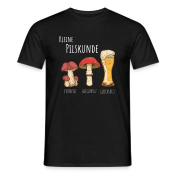 Pils Bier Kleine Pilzkunde Pilze sammeln - Männer T-Shirt - Schwarz - Vorne - AI Model Male 178 light (178cm)