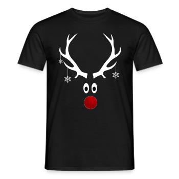 Cadeau de flocons de neige de Noël de bois de renne - T-shirt homme - noir - Devant - AI Model Male 178 light (178cm)