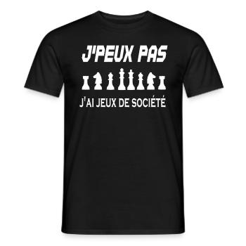 j peux pas jeux de société - T-shirt homme - noir - Devant - AI Model Male 178 light (178cm)