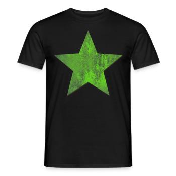 Étoile verte 5 cinq - T-shirt homme - noir - Devant - AI Model Male 178 light (178cm)
