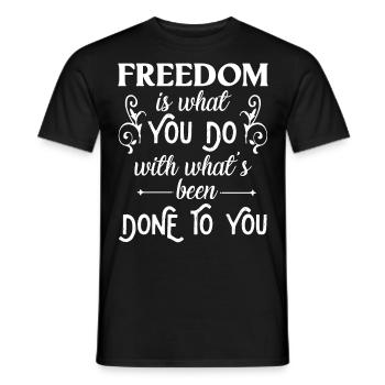 Freedom | Jean-Paul Sartre - Men's T-Shirt - black - Front - AI Model Male 178 light (178cm)