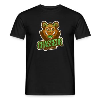 Wild boar hunter - hunter hunting gift idea - Men's T-Shirt - black - Front - AI Model Male 178 light (178cm)