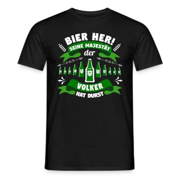 Volker - Bier her! Majestät Volker hat Durst! - Männer T-Shirt - Schwarz - Vorne - AI Model Male 178 light (178cm)