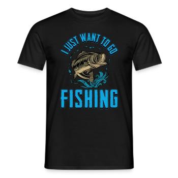 Pêche pêcheur pêche canne à pêche canne à pêche - T-shirt homme - noir - Devant - AI Model Male 178 light (178cm)