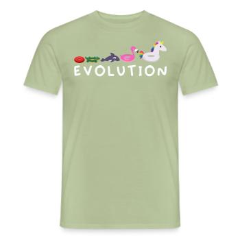 Evolution schwimmen Wassersport Flamingo Einhorn - Männer T-Shirt - Sage - Vorne - AI Model Male 178 light (178cm)