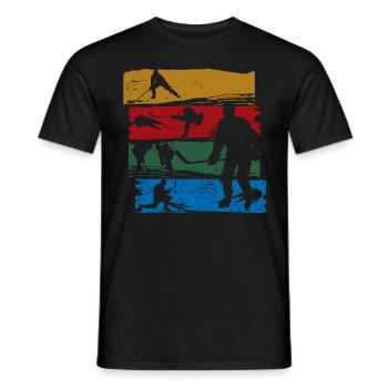 Vintage Retro Hockey sur glace Team Fan Shirt - T-shirt homme - noir - Devant - AI Model Male 178 light (178cm)