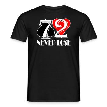 Pokerspruch 72 Never Lose Geschenk - Männer T-Shirt - Schwarz - Vorne - AI Model Male 178 light (178cm)