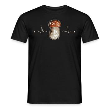 Champignons Chemise Cueilleurs de champignons Champignon Heartbeat Collect Ge - T-shirt homme - noir - Devant - AI Model Male 178 light (178cm)