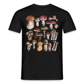 Pilze Shirt Pilzsammler Geschenk Sammeln Pilz Graf - Männer T-Shirt - Schwarz - Vorne - AI Model Male 178 light (178cm)