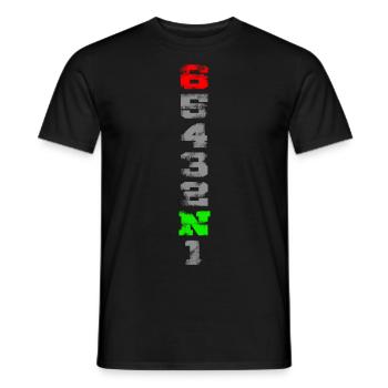 1N23456 used look - Männer T-Shirt - Schwarz - Vorne - AI Model Male 178 light (178cm)