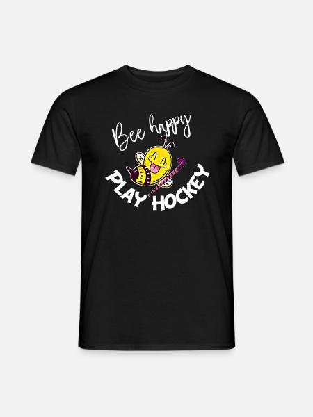 Bee Happy Play Hockey - Men's T-Shirt - black