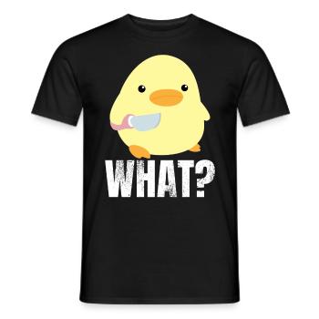 Süße Ente mit Messer Meme Küken Huhn Gans Was - Männer T-Shirt - Schwarz - Vorne - AI Model Male 178 light (178cm)