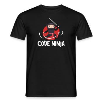 Programmation code ninja - T-shirt homme - noir - Devant - AI Model Male 178 light (178cm)